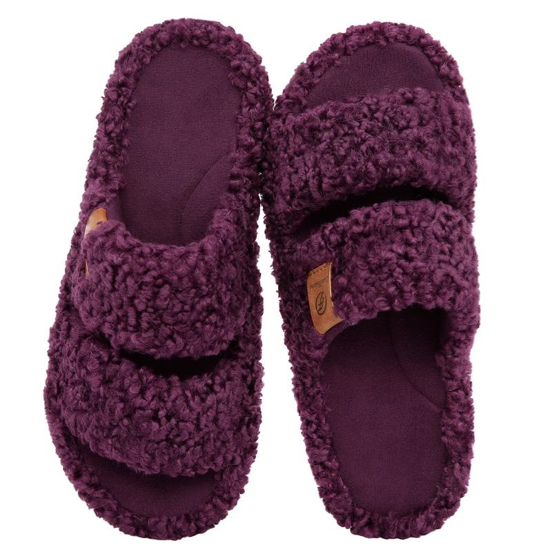 Women's Fuzzy Open-Toe Slippers