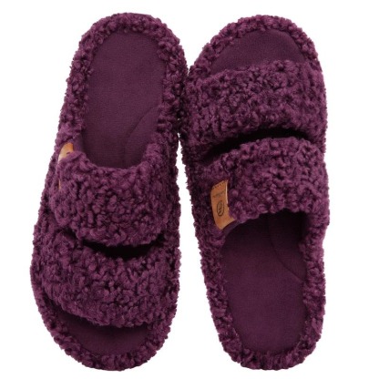 Women's Fuzzy Open-Toe Slippers