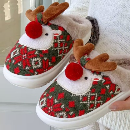 🔥LAST DAY 50% OFF🎁Women's Cozy Fleece-Lined Cute Dogs Slippers Slip-On House Shoes for Holiday Gifts