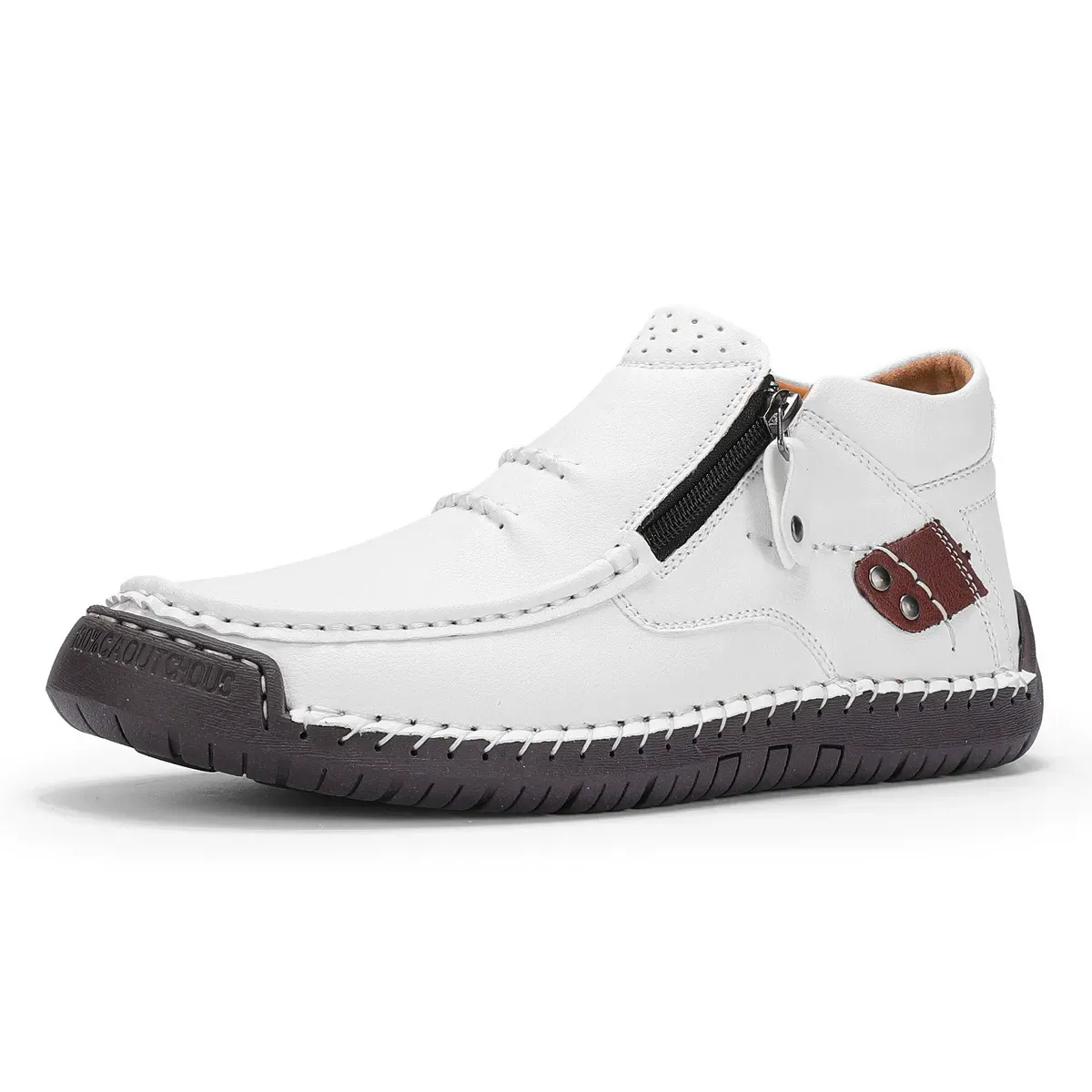 ⏰Last Day! 50% OFF 🔥Men's Handmade Leather Boots with Arch Support & Wide Toe Box | Easy Zip Design