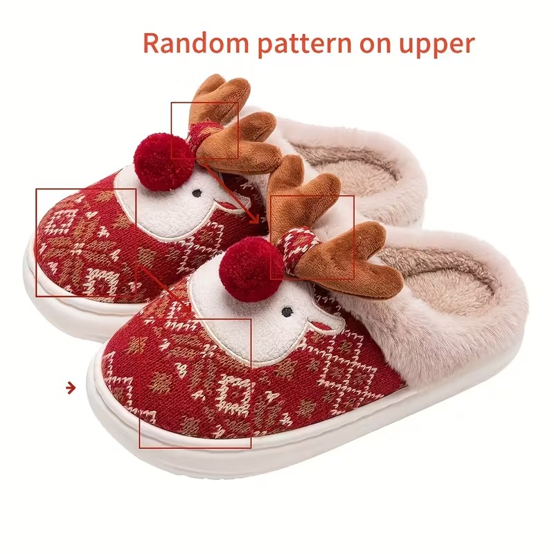 🔥LAST DAY 50% OFF🎁Women's Cozy Fleece-Lined Cute Dogs Slippers Slip-On House Shoes for Holiday Gifts