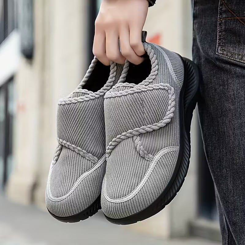 Men's Orthopedic Warm Snow Boots Waterproof Non-Slip Winter Fleece Shoes