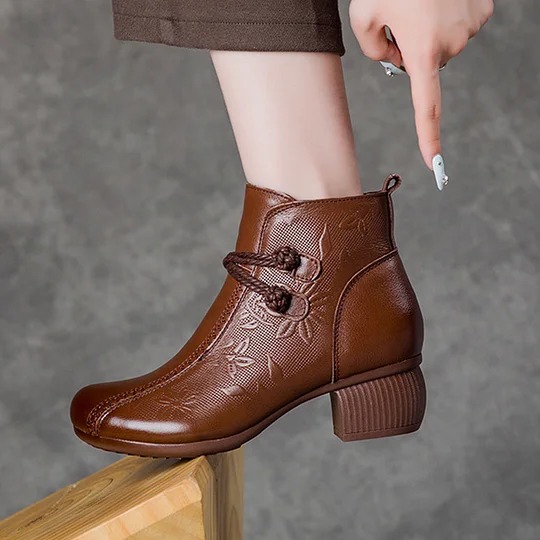 Women’s Warm Leather Comfort Ankle Boots