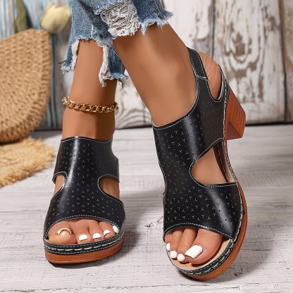 Women's Elegant Chunk-Heeled Sandals