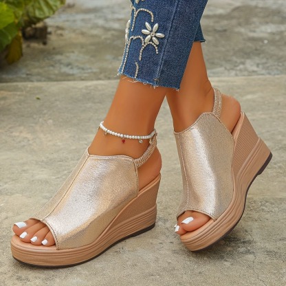 🔥LAST DAY PROMOTION 50% OFF - WOMEN'S LEATHER PLATFORM WEDGE ORTHOPEDIC SANDALS