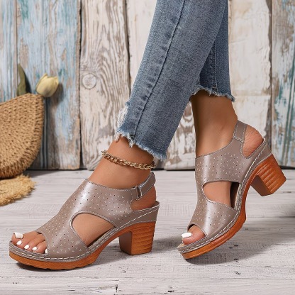 Women's Elegant Chunk-Heeled Sandals