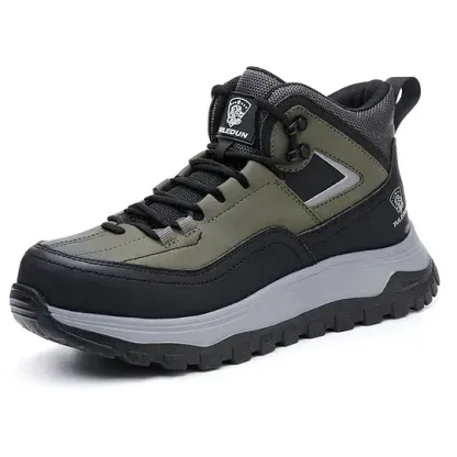 (⏰Limited Time Sale 70% OFF) Men's Orthopedic Protective Hiking/Work Boots - Waterproof, Slip-resistant, Impact-resistant, Puncture-resistant - Wide toe box, Arch Support, Ankle Support