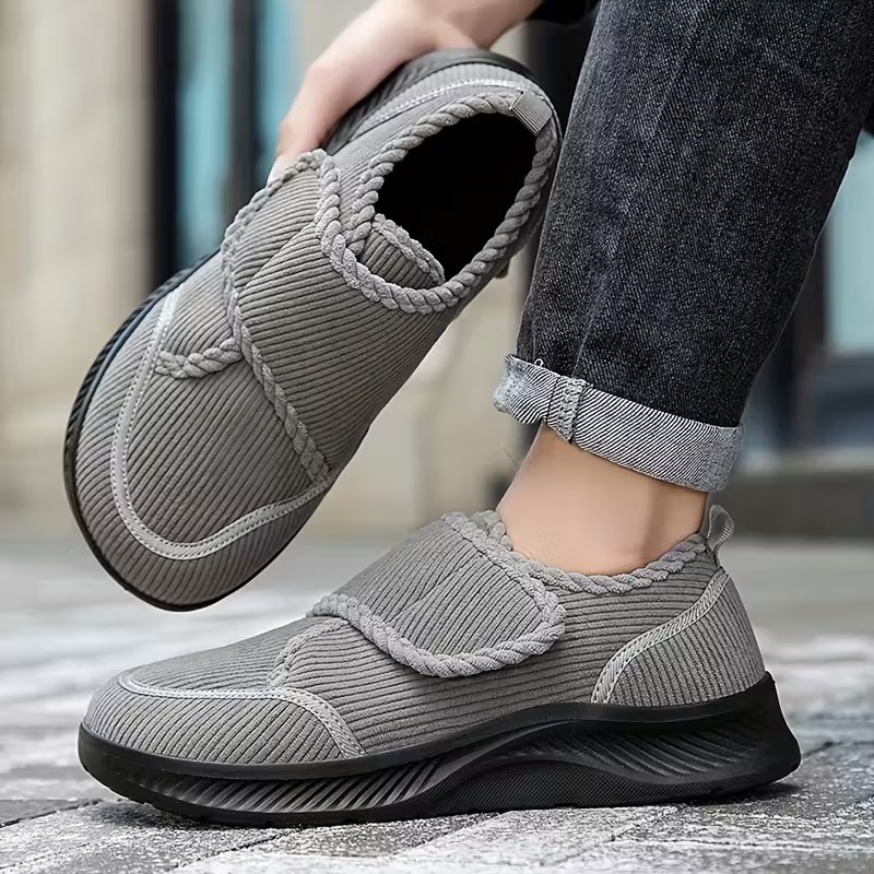 Men's Orthopedic Warm Snow Boots Waterproof Non-Slip Winter Fleece Shoes