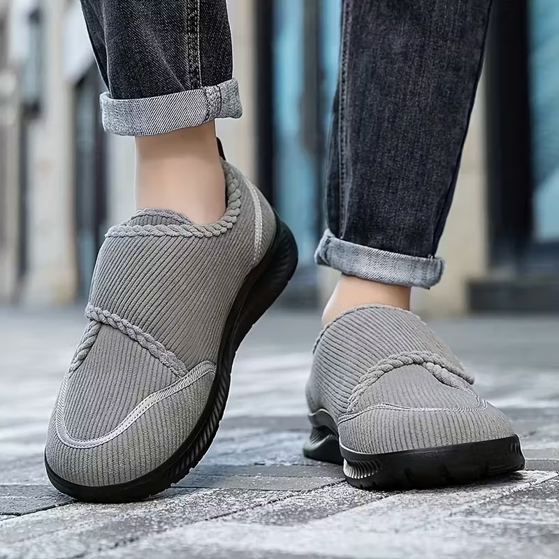 Men's Orthopedic Warm Snow Boots Waterproof Non-Slip Winter Fleece Shoes