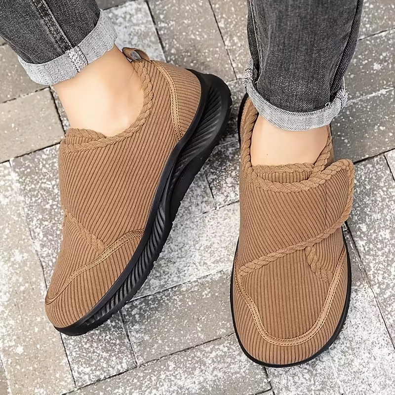 Men's Orthopedic Warm Snow Boots Waterproof Non-Slip Winter Fleece Shoes