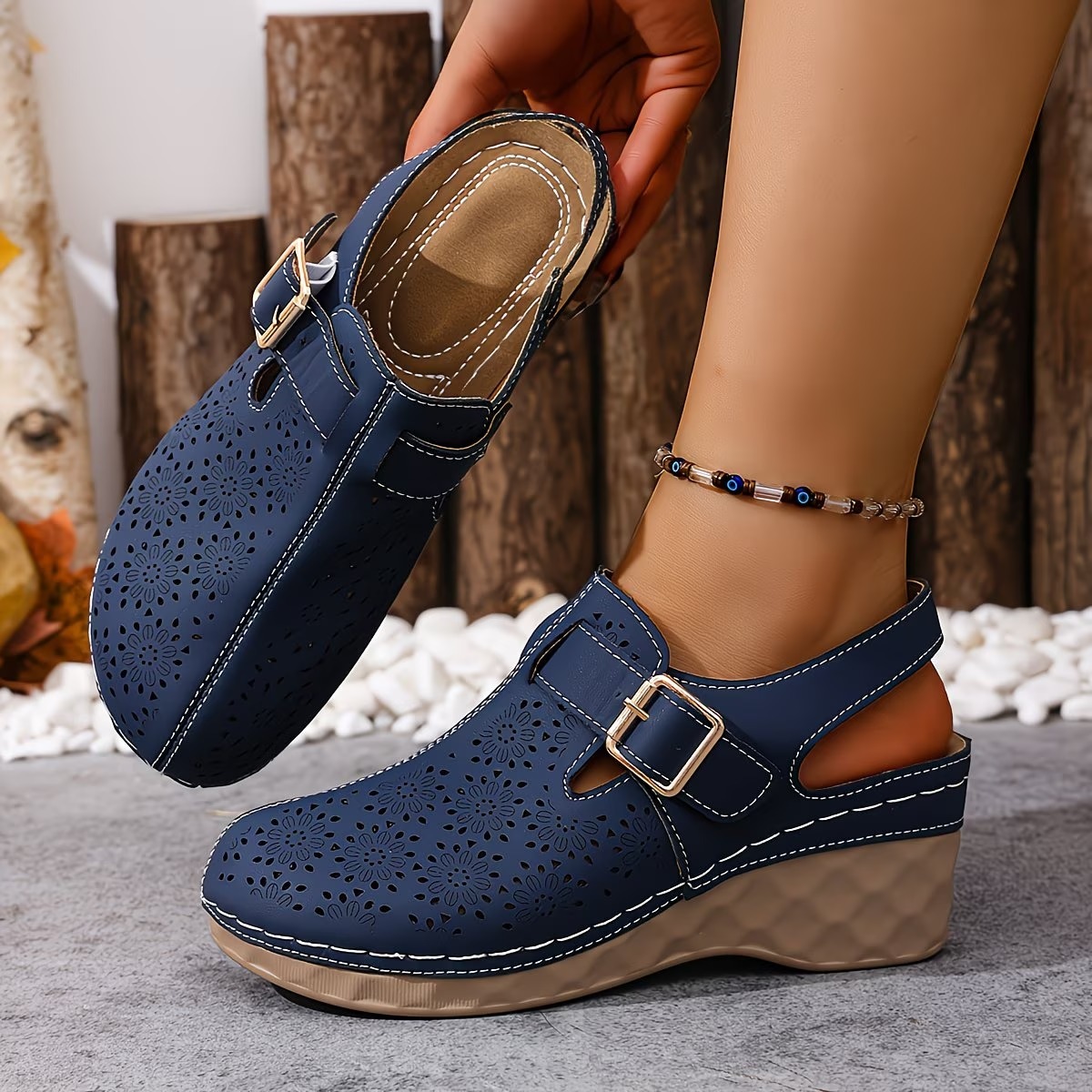 🔥LAST DAY PROMOTION 50% OFF - WOMEN'S LEATHER PLATFORM WEDGE ORTHOPEDIC SANDALS
