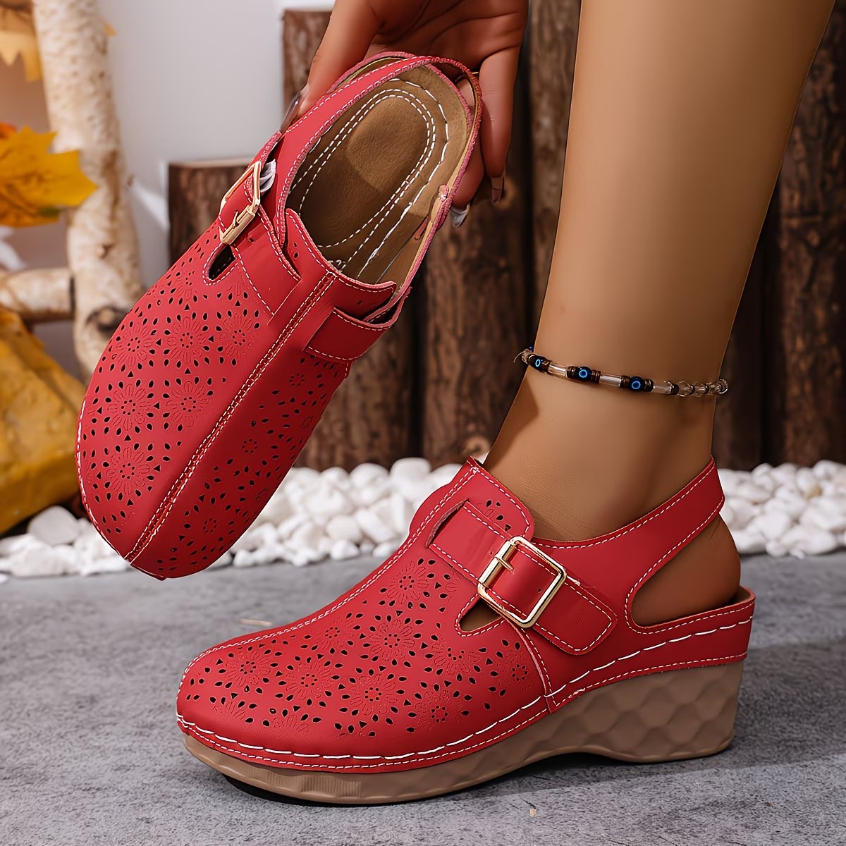 🔥LAST DAY PROMOTION 50% OFF - WOMEN'S LEATHER PLATFORM WEDGE ORTHOPEDIC SANDALS