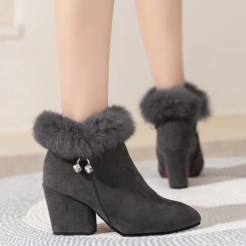 Elegant Solid Color Ankle Booties