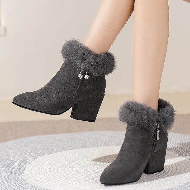 Elegant Solid Color Ankle Booties