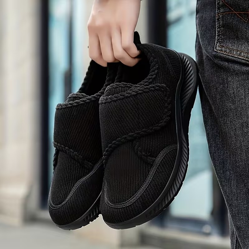 Men's Orthopedic Warm Snow Boots Waterproof Non-Slip Winter Fleece Shoes