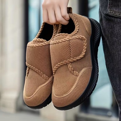 Men's Orthopedic Warm Snow Boots Waterproof Non-Slip Winter Fleece Shoes