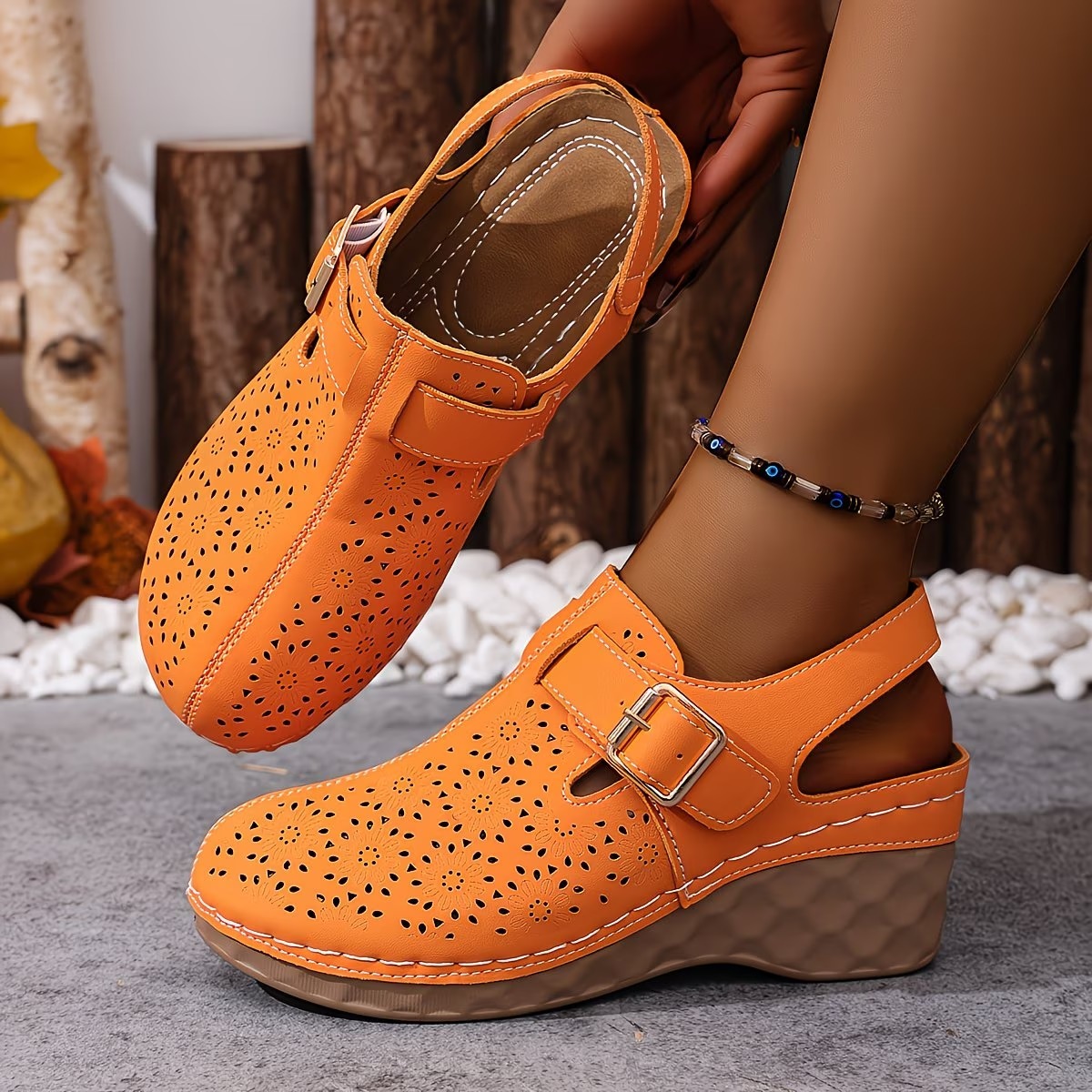 🔥LAST DAY PROMOTION 50% OFF - WOMEN'S LEATHER PLATFORM WEDGE ORTHOPEDIC SANDALS