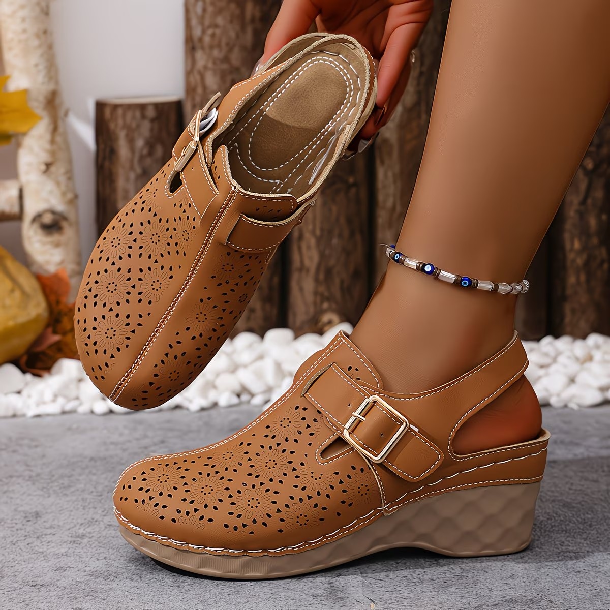 🔥LAST DAY PROMOTION 50% OFF - WOMEN'S LEATHER PLATFORM WEDGE ORTHOPEDIC SANDALS