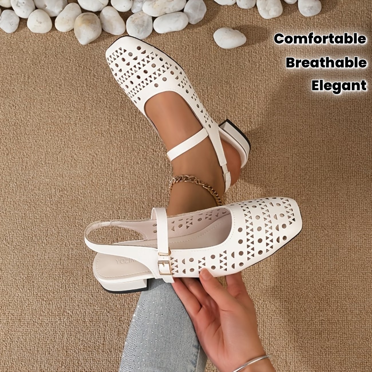 Elegant Female-style Shoes With a Flat-bottomed Top and High Laces