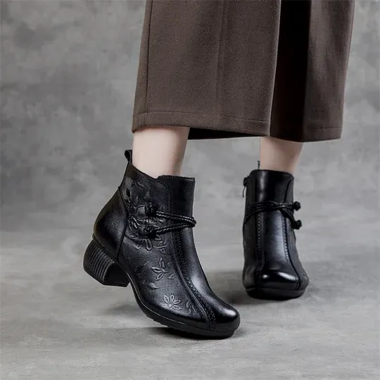 Women’s Warm Leather Comfort Ankle Boots