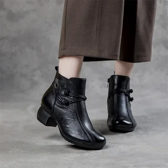 Women’s Warm Leather Comfort Ankle Boots