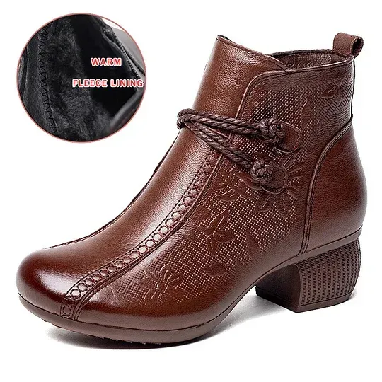 Women’s Warm Leather Comfort Ankle Boots