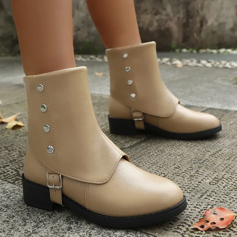 Women's Leather Waterproof Warm Ankle Boots