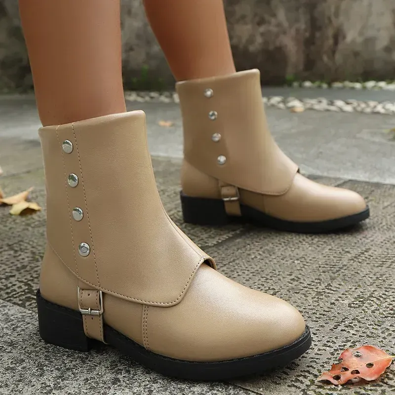 Women's Leather Waterproof Warm Ankle Boots