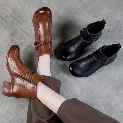 Women’s Warm Leather Comfort Ankle Boots