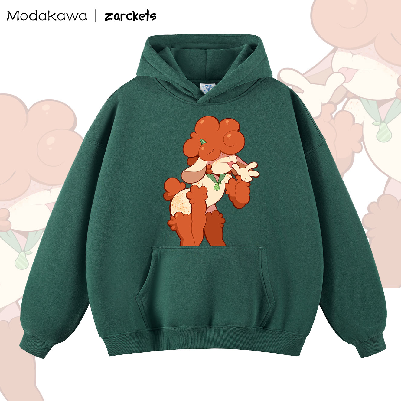 MODAKAWA x zarckets Cartoon Print Collaboration Hoodie - Green - 2XL - image 10