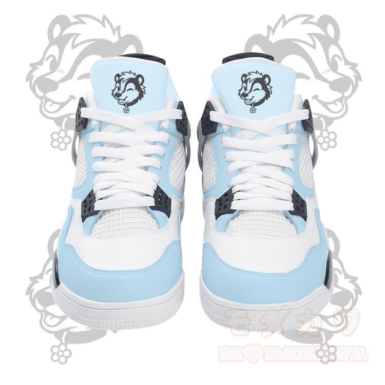 Wink Skunk Graphic Modakawa Lace Up Sports Air Cushion Shoes - Blue - 48 - image 4