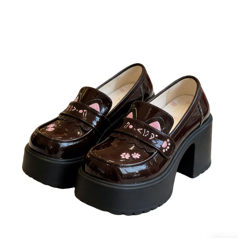 Cute Cat Lolita Leather Shoes - image 11