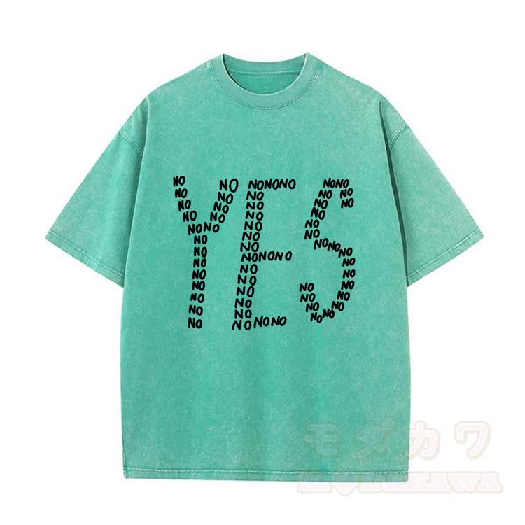 YES Graphic Modakawa Vintage Washed 100% Cotton T-shirt - Green - 5XL - image 9