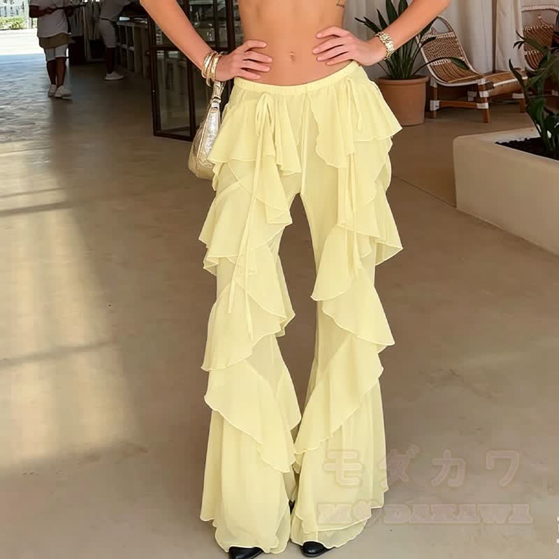 Ruffle Layered Wide Leg Pants - image 14