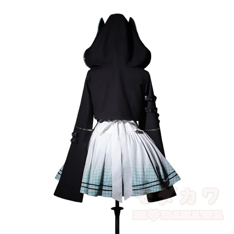 Chain Color Block Hooded Top Slip Dress Matching Outfit - image 7
