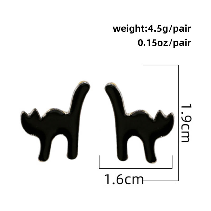 Chic Halloween Earrings - Black Cat Stud Earrings - One Size - image 7