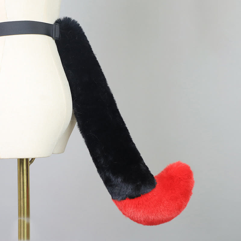 Halloween Furry Bow Animal Ears Headband and Tail - Black & Red Fox Tail - One Size - image 51