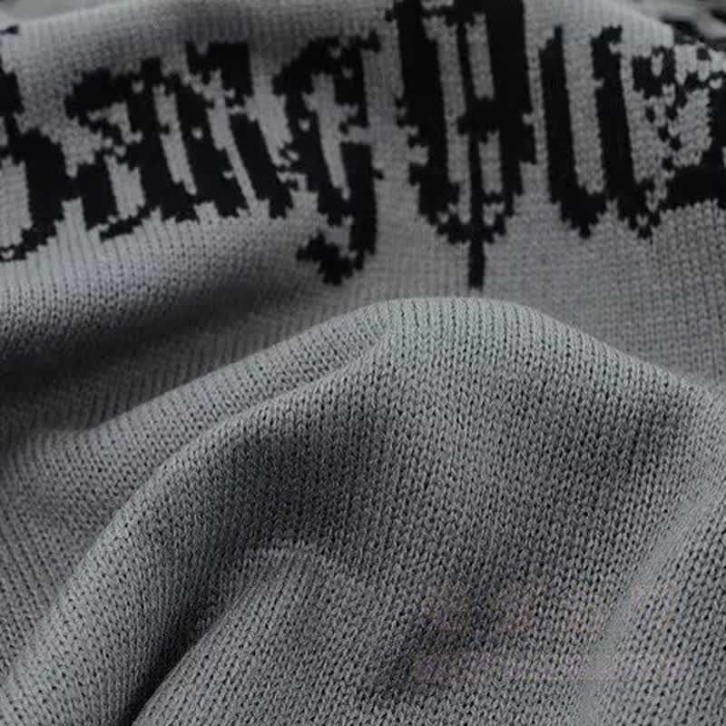 Vintage Distressed Fake Two Piece Long Sleeve Knit Sweatshirt - image 7