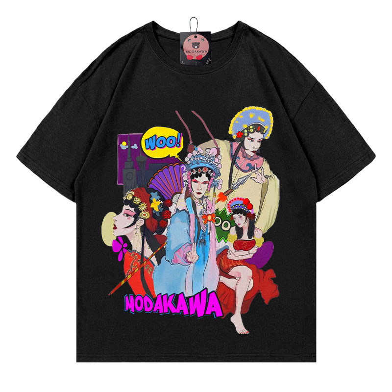 Hua Dan Print 100% Cotton Modakawa T-shirt - Black - 5XL - image 2