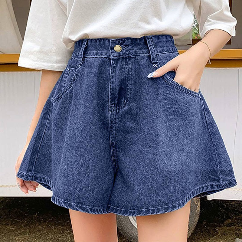 Pockets Casual Denim Shorts - Blue - 5XL - image 2