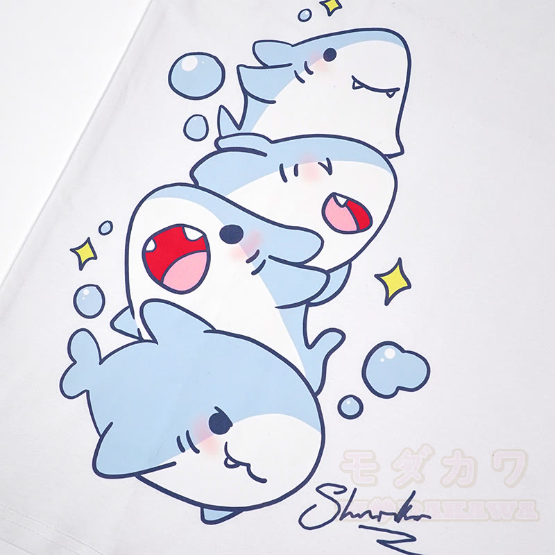 Shark Print 100% Cotton Modakawa T-shirt - image 2