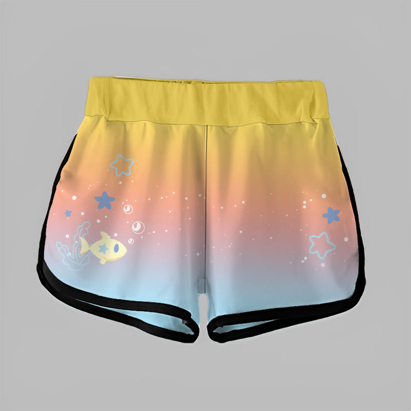  Gradient Fish Star Print Modakawa Shorts - image 3