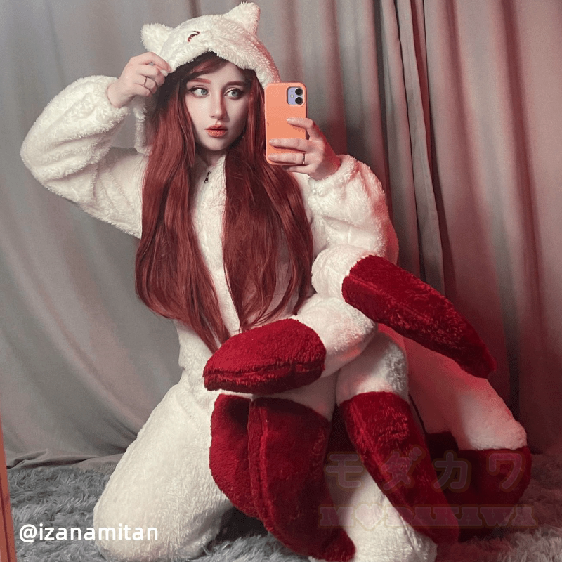 Nine-tailed Fox Plush One-piece Hooded Pajamas - image 4