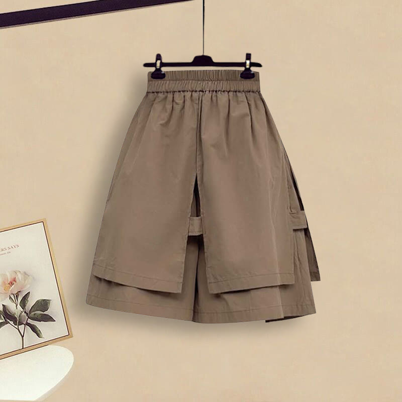 Vintage Buckle Tassels Top Loose Shorts Two Pieces Set - image 4