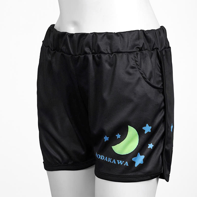 Modakawa Star Moon Letter Print Casual Shorts - image 2