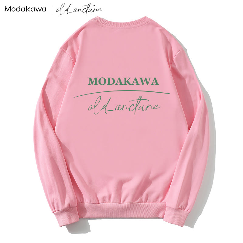 MODAKAWA X  old_arcture Rose Angel Perfume Bottle Letter Print Round Collar Sweatshirt - image 2