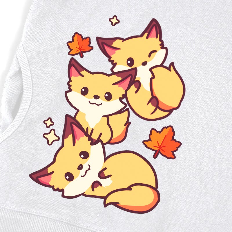 Fox Letter Print Cotton Hoodie with Side Pockets - image 7