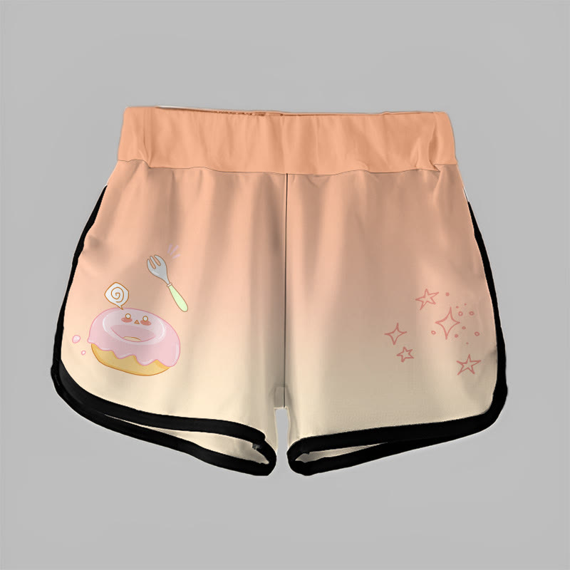 Gradient Donut Star Print Casual Shorts - image 2