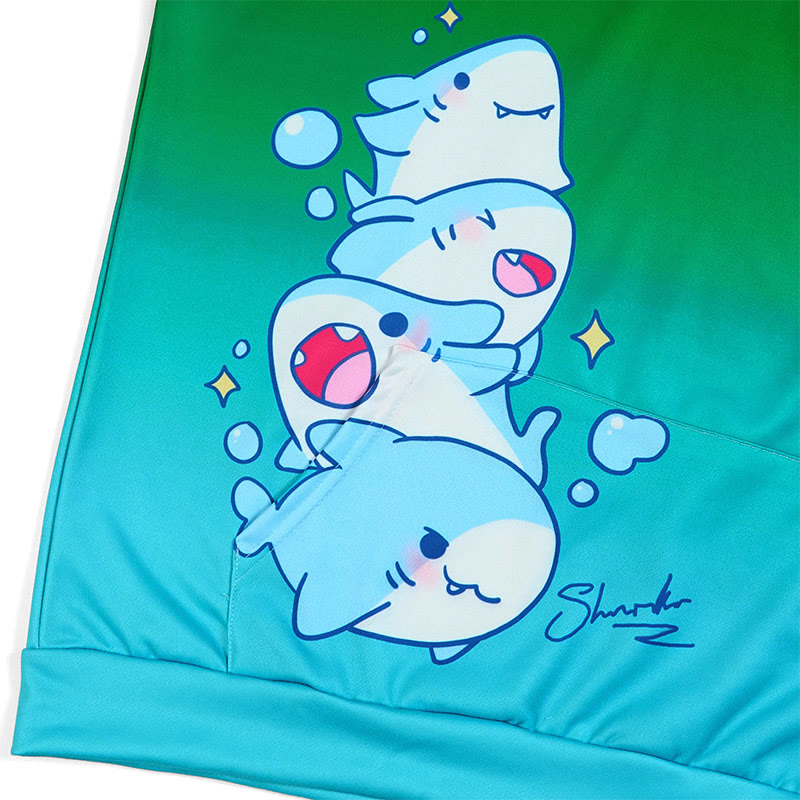 Modakawa Shark Letter Print Loose Hoodie - image 10