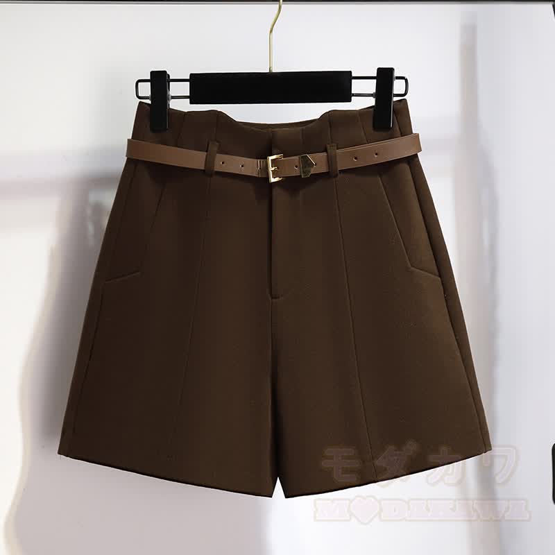 Knit Sweater Belt Shorts Two Pieces - Shorts - XL - image 3